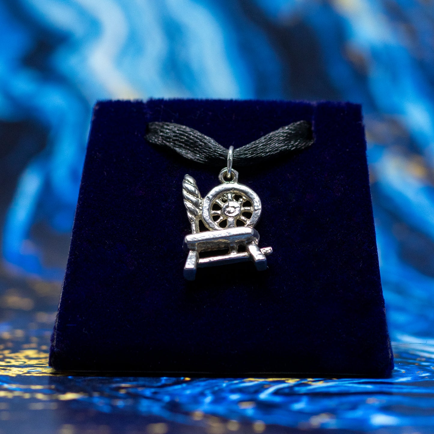 Vintage Spinning Wheel Charm Pendant