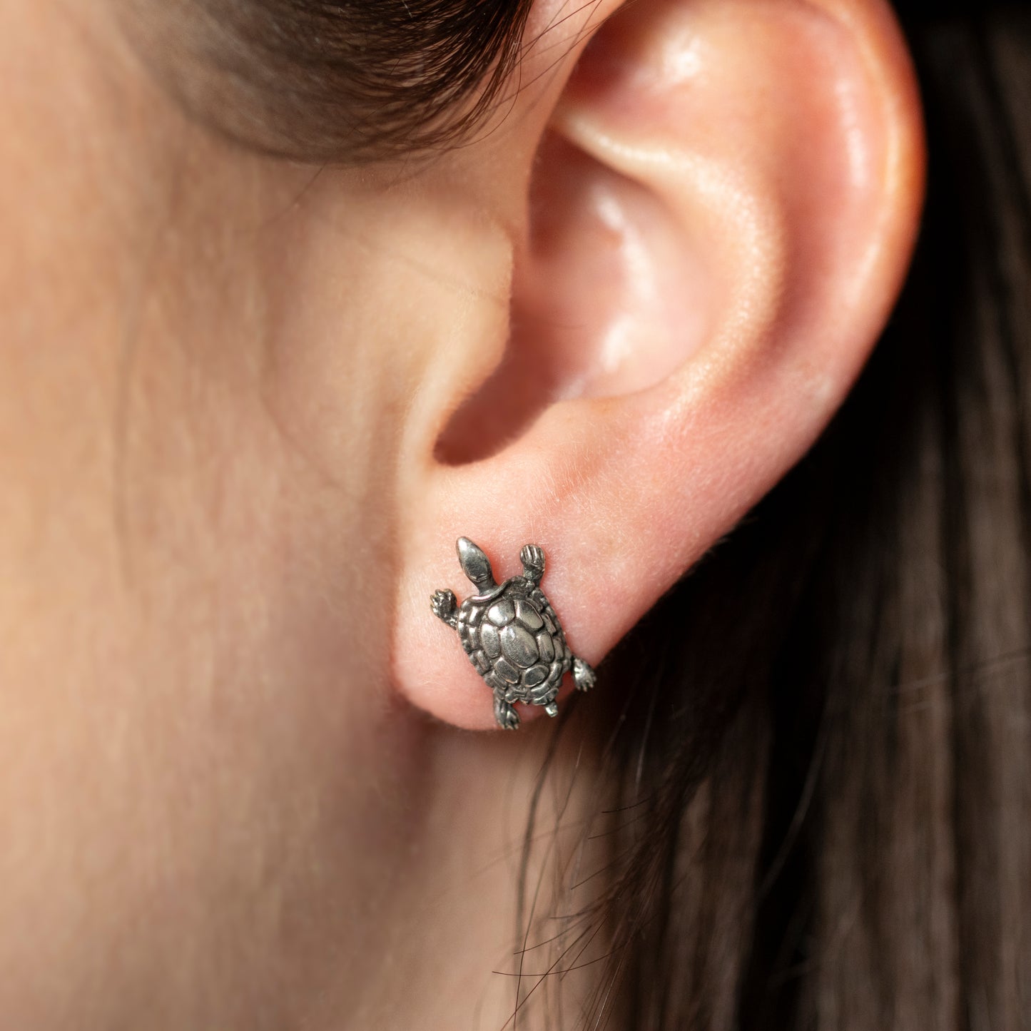 Articulated Turtle Pendant With Matching Earrings