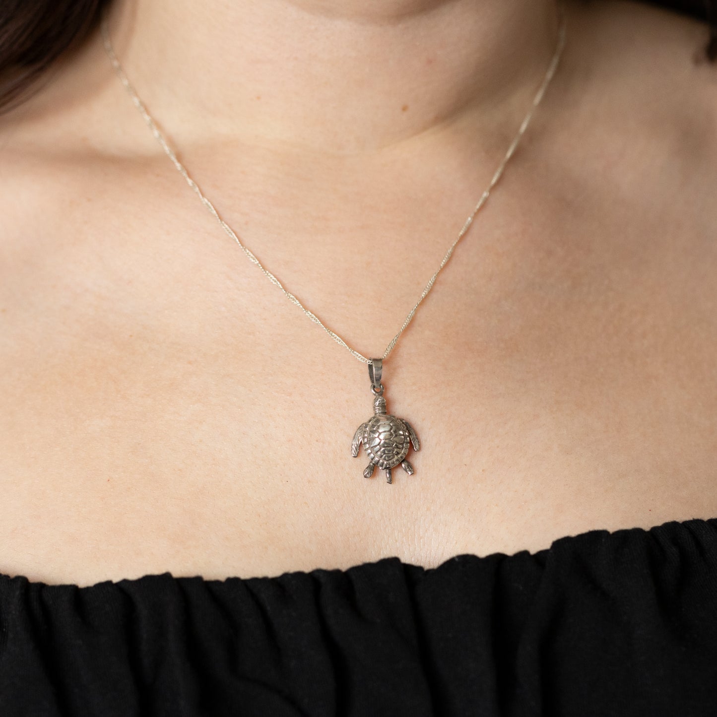 Articulated Turtle Pendant With Matching Earrings