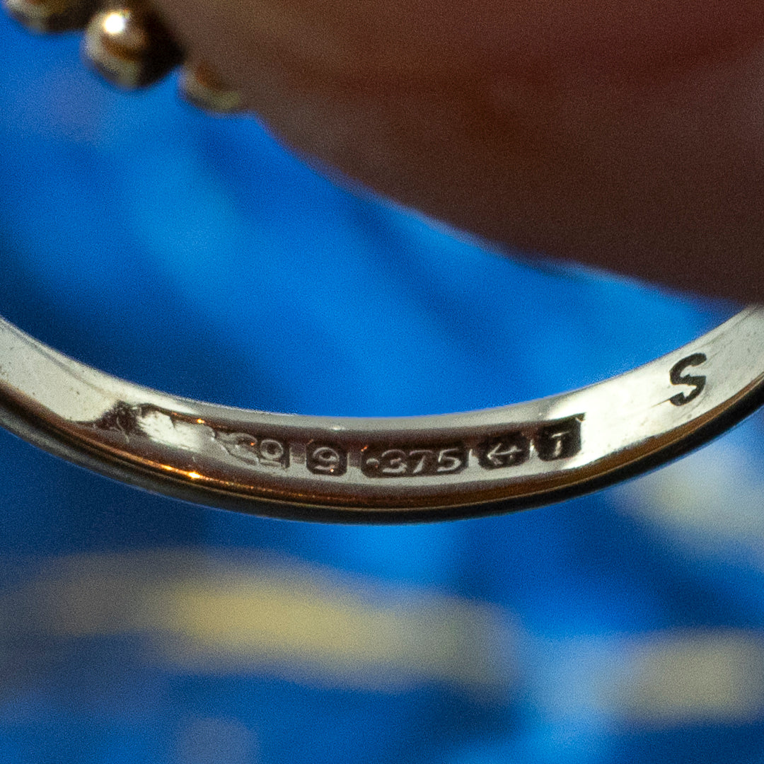 Vintage 9ct Gold Oval Carved Cameo Ring