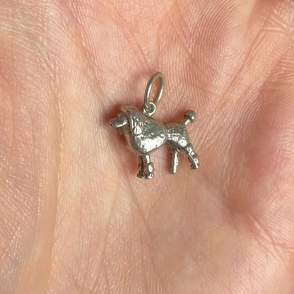 Vintage Silver Poodle Charm